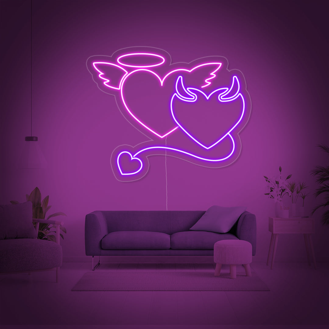 "Two Hearts Combined" Enseigne au Néon LED