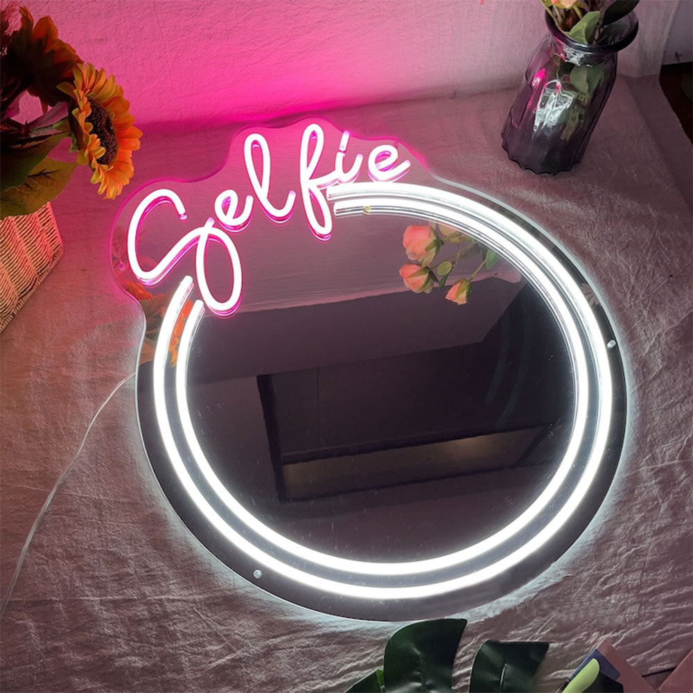 Miroir Selfie - LED Neon Mirror - Neon Led au Maroc
