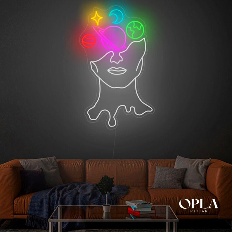 "Space Face" Neon maroc - Neon Led au Maroc