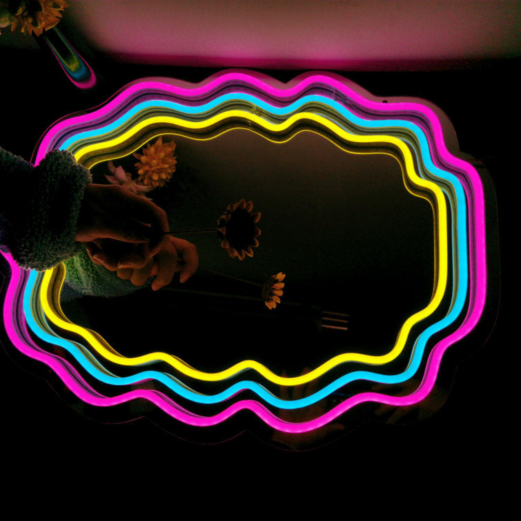 Wavy Néon Miroir - LED Neon Mirror - Neon Led au Maroc