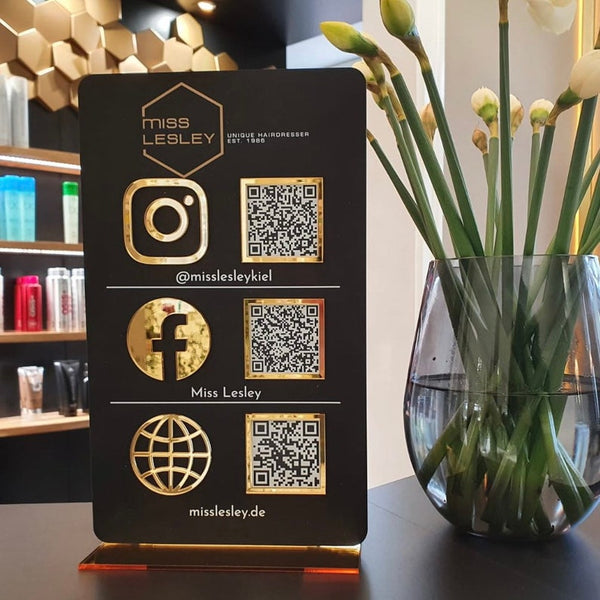 Personalized Rectangular Business Social Media Sign, QR Code Sign Suitable for all businesses in Morocco