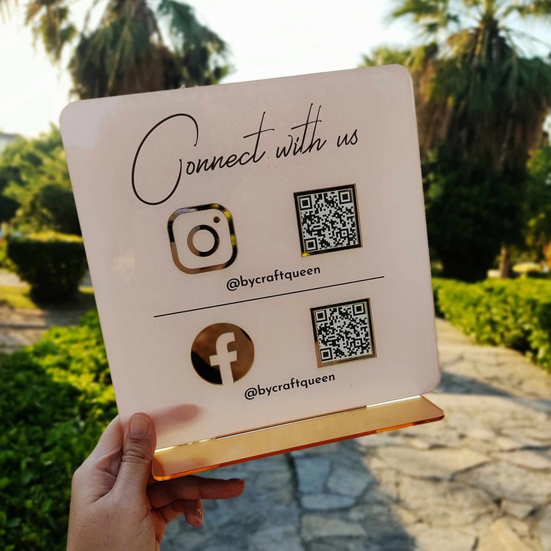 Personalized Squar signage business social media QR code sign Suitable for all businesses in Morocco