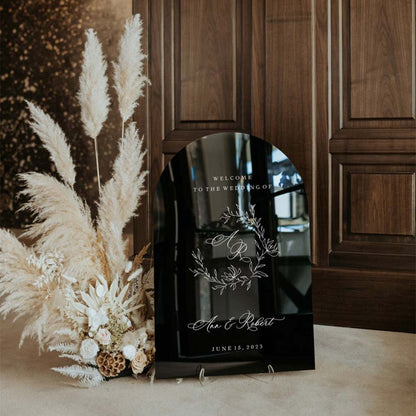 Personalized wedding acrylic sign in black acrylic with 3D letter in different colors in Morocco 
