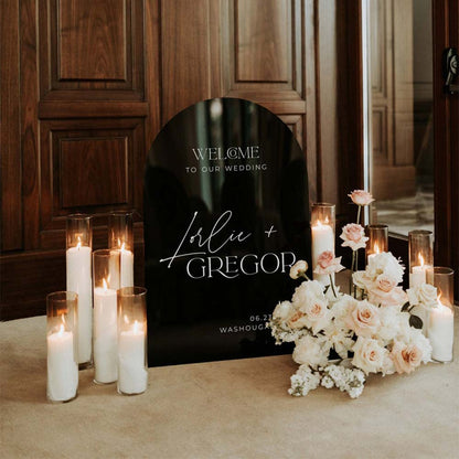 Personalized wedding acrylic sign in black acrylic with 3D letter in different colors in Morocco 