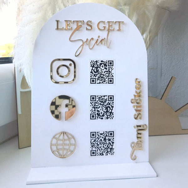 Personalized Business Social Media Sign, QR Code Sign Suitable for all businesses in Morocco
