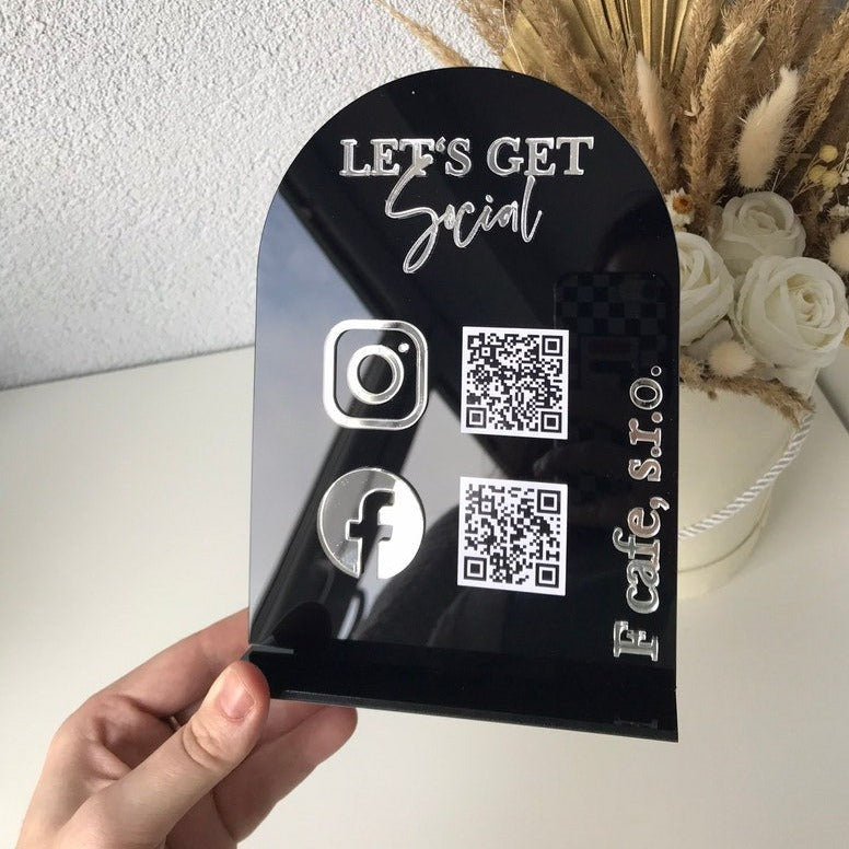 Personalized Business Social Media Sign, QR Code Sign Suitable for all businesses in Morocco