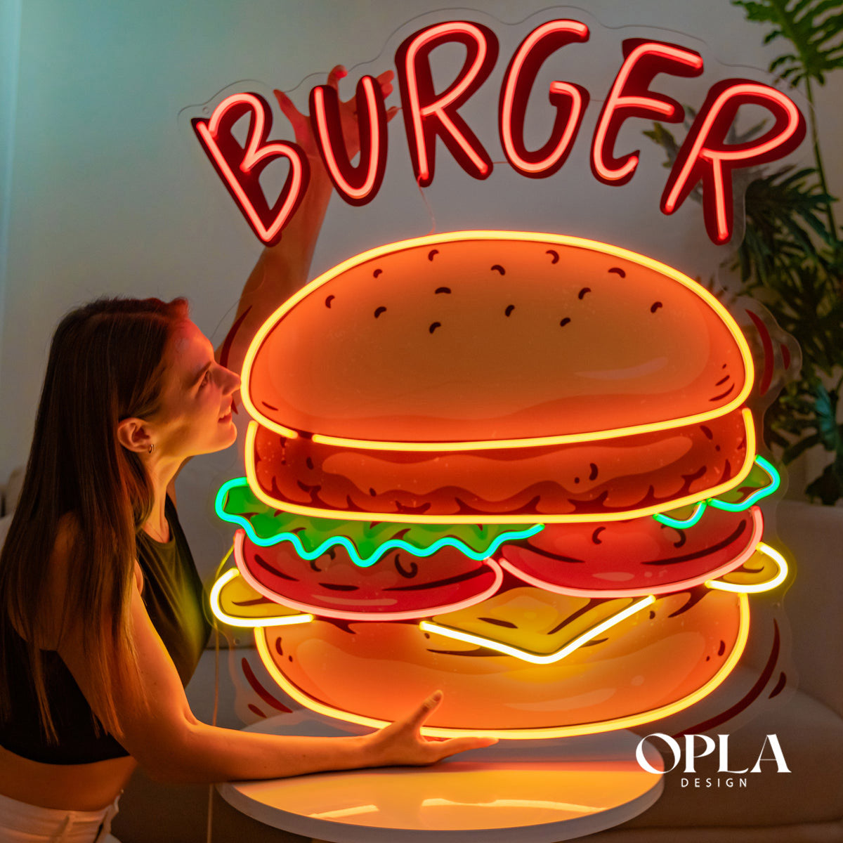 Hamburger Neon Led maroc - Neon Led au Maroc