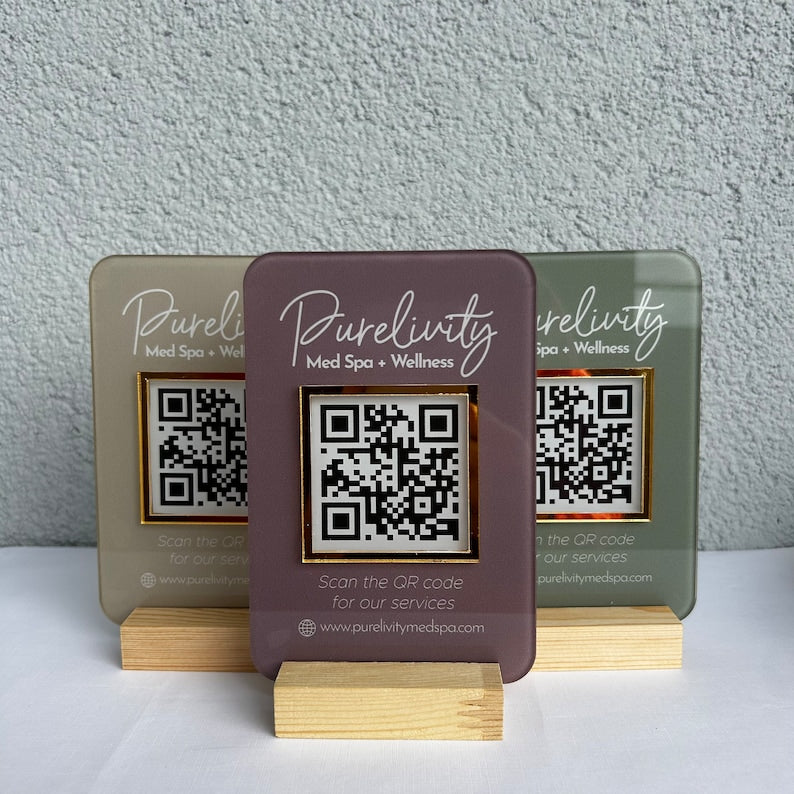 Personalized Business Social Media Mini Sign, Signed with QR Code Suitable for all businesses in Morocco
