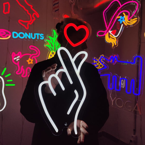 "Finger heart" Neon Beauty maroc - Neon Led au Maroc